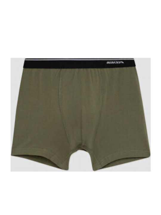 Minerva Solid S26 Kids Set with Boxers Black-Khaki 2pcs