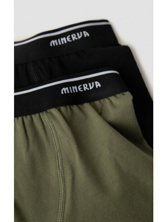 Minerva Solid S26 Kids Set with Boxers Black-Khaki 2pcs