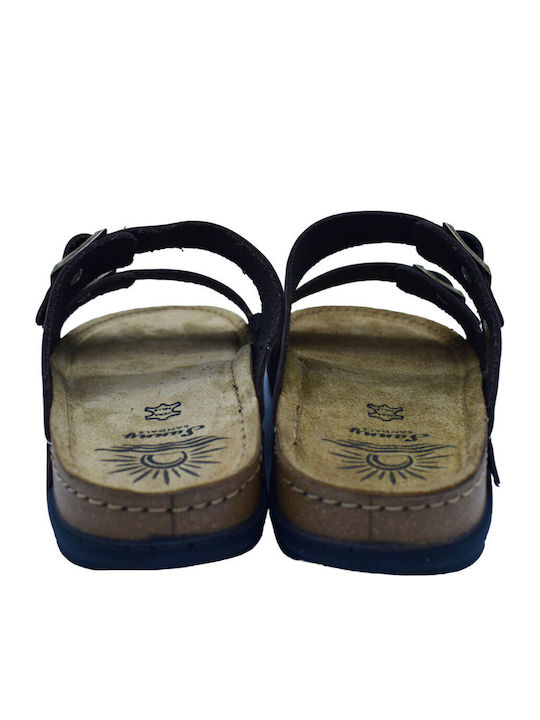 Leder Herrensandalen in Braune Farbe
