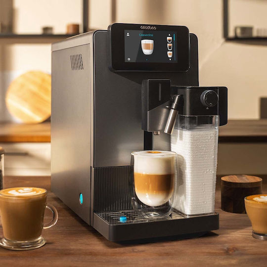 Cecotec Latte Touch Automatische Espressomaschine 1500W Druck 19bar für Cappuccino mit Mahlwerk Grau