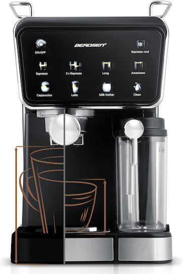Berdsen Automatische Eingebaute Espressomaschine 1350W Druck 20bar Für Cappuccino Schwarze BD-773
