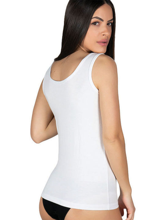 White Women's T-Shirt with Spaghetti Strap