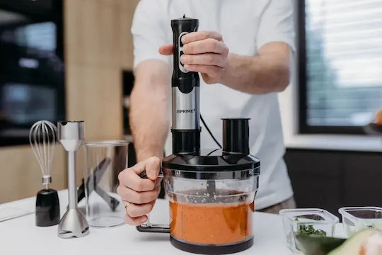 Prime3 Handmixer mit Inox-Stab 1200W Graue