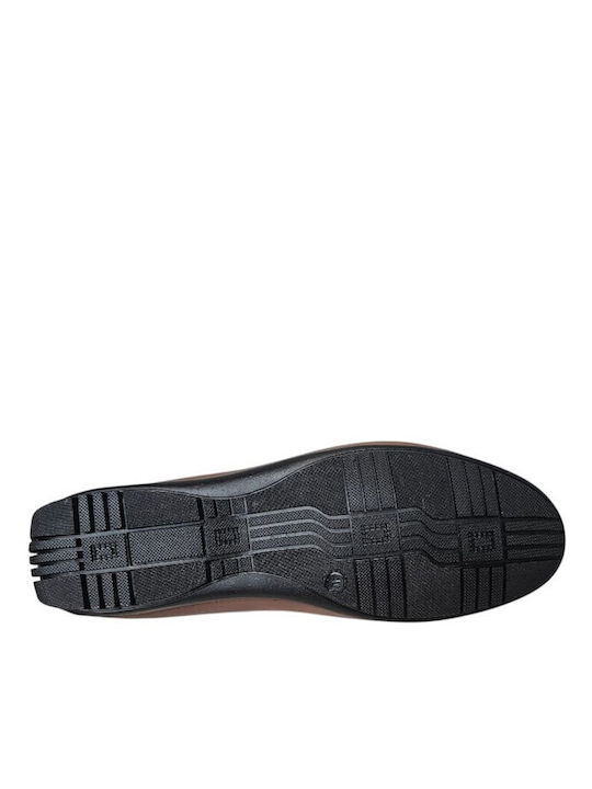 Leather Men's Moccasins In Tabac Brown Colour