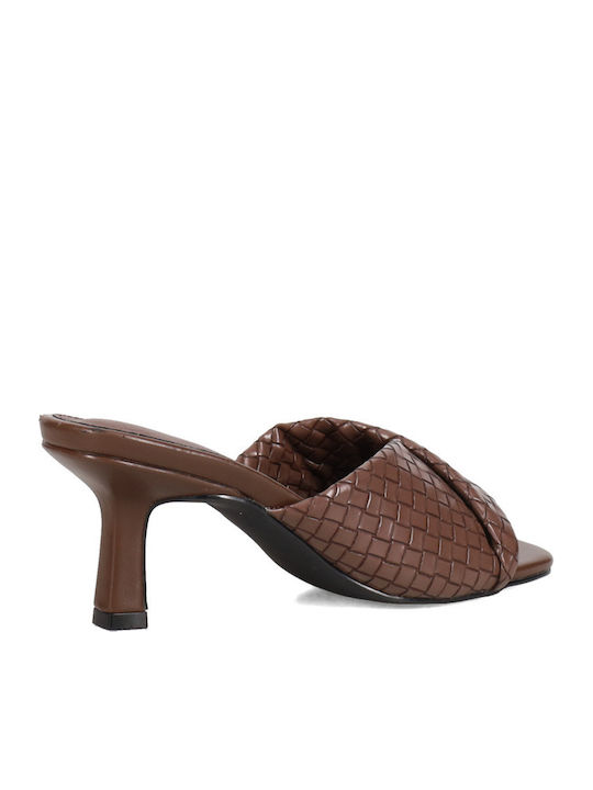 Mules with Heel in Brown Colour