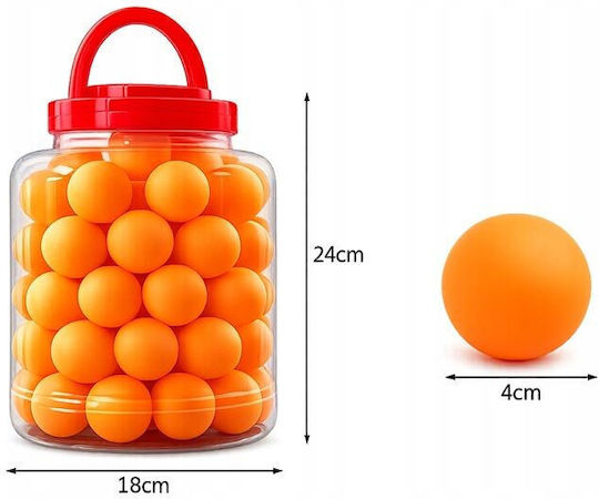 Set Ping Pong Balls 60 Pieces Orange Storage Case Aria Trade