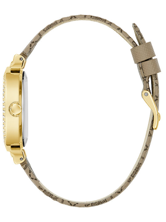 Guess Ladies Ceas Dama 34mm Baterie cu Curea din Piele Bej