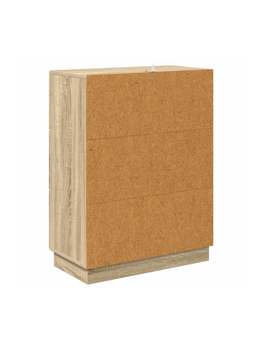 Comodă Dormitor Din Lemn Cu 3 Sertare 66x34.5x87cm