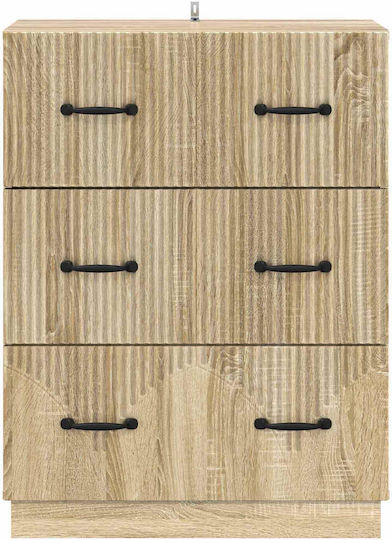 vidaXL Kommode Schlafzimmer Holz mit 3 Schubladen 66x34.5x87cm