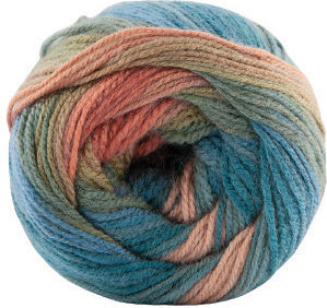 Kamgarn Papatya Batik Strickgarn Col554-38 Blau-Öl-Orange Mehrfarbig Acrilyc 100g 360m