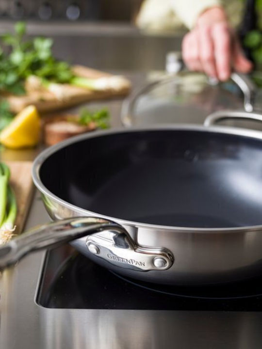 Green Pan Wok din Oțel Inoxidabil 30cm
