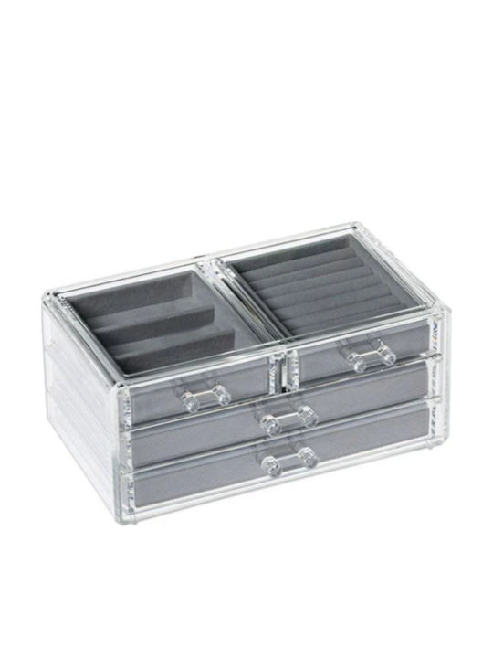 Κουτί Κοσμημάτων Πλαστικό Διάφανο 24x13.5x13cm