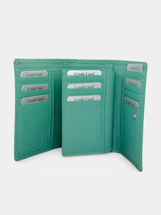 Large Leather Women's Wallet with RFID Green