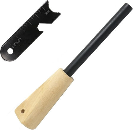 Set 2 Robuste Überlebensfeuerzünder Holzgriff Multifunktionaler Scraper Depox Holz 12 Cm