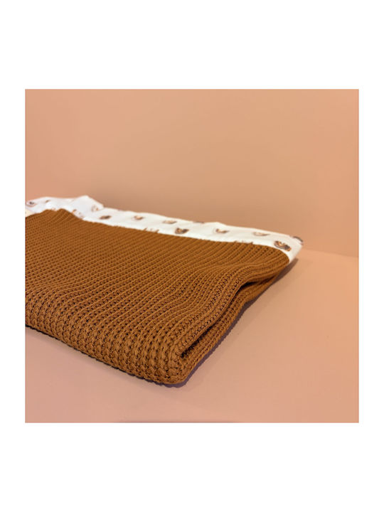 Grandes Suenos Nursery Swaddling Blanket Rainbows Cotton Brown 75x100cm