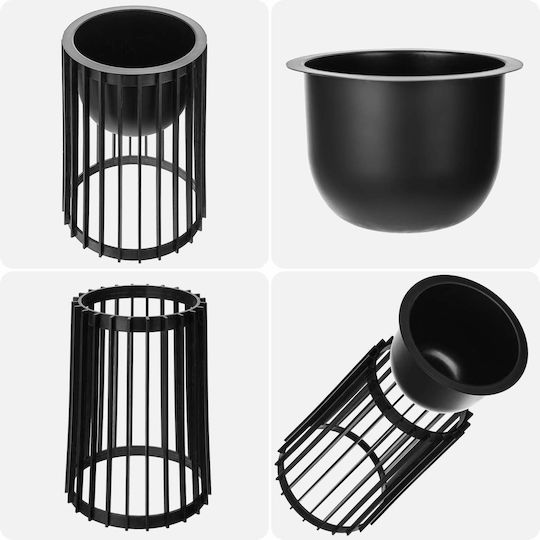 Standing Flower Pot Stand Loft Double-sided Black 53.5 Cm + Insert