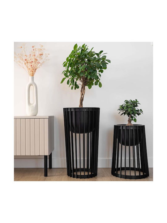Insert Pot Flower Stands Loft Round Black 29 Cm