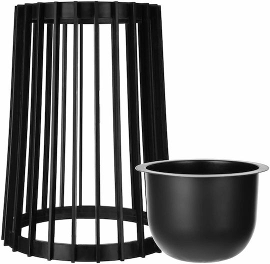 Standing Flower Pot Stand Loft Double-sided Black 53.5 Cm + Insert
