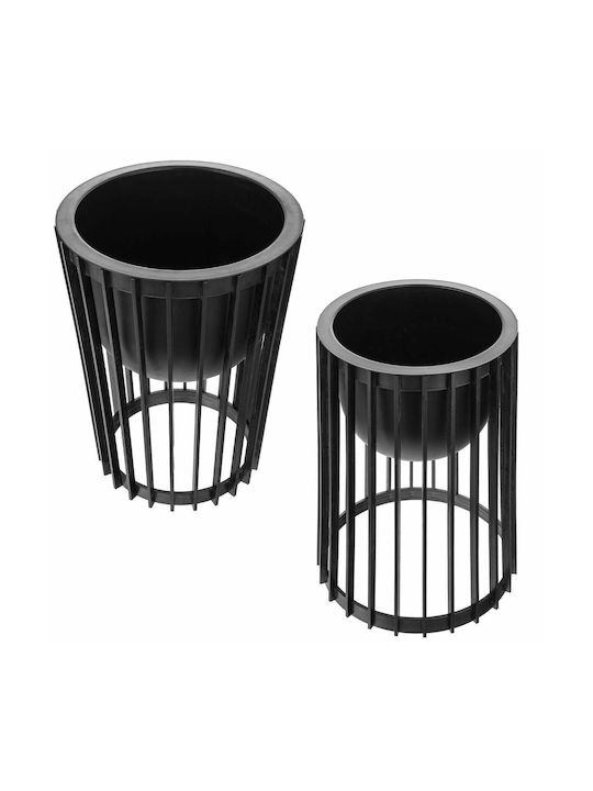Standing Flower Stand Loft Double-sided Black 39.5 Cm + 2x Insert