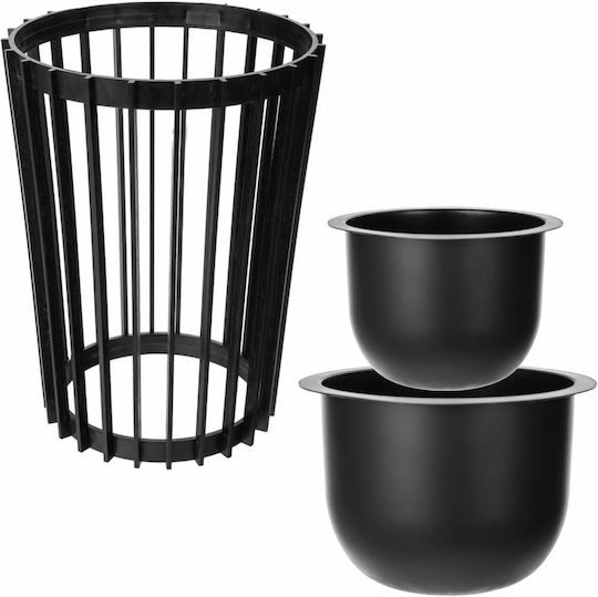 Standing Flower Stand Loft Double-sided Black 39.5 Cm + 2x Insert