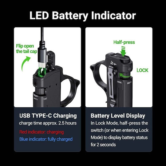 Nextorch LED Taschenlampe IP67 Mit Maximaler Helligkeit 3500lm