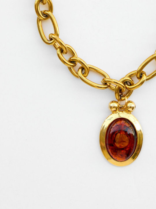 Kaleido Necklace With Tiara Design From Gold Plated Steel