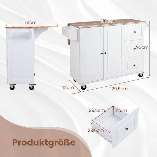 Boden Küchenschrank Weiß 129,5x28,5cm