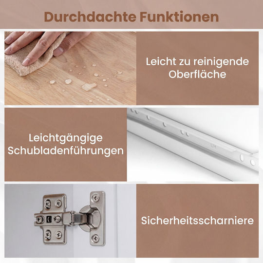 Boden Küchenschrank Weiß 129,5x28,5cm