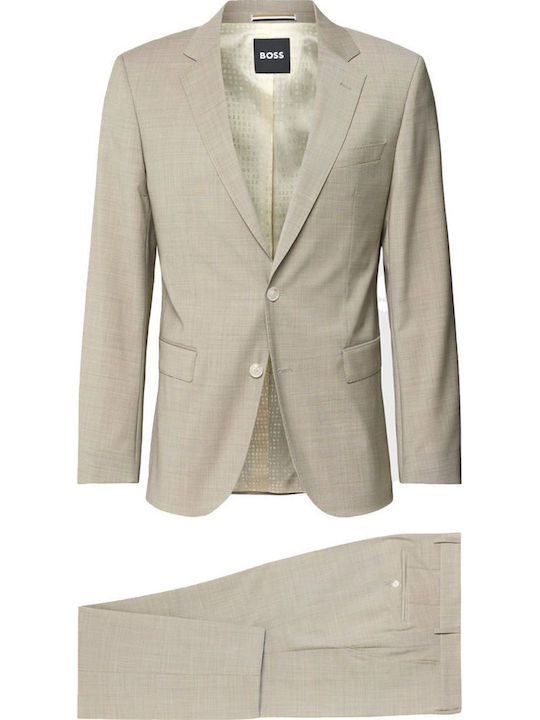 Winter Men's Suit with Slim Fit Beige