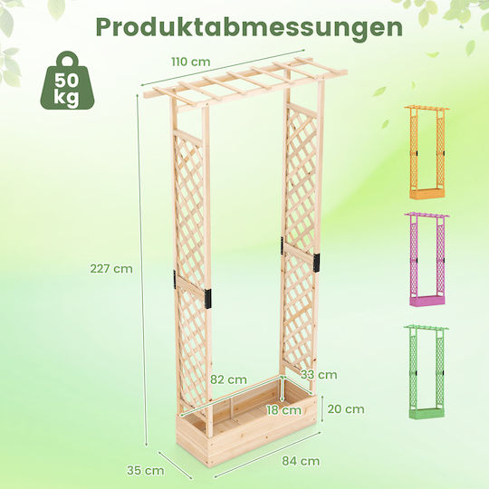 Costway Дървена Кутия за Саксии 227x35x110см