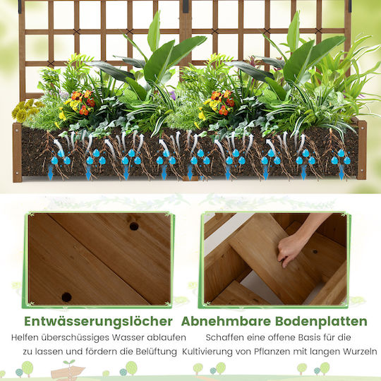 Costway Costway Holz Blumenkasten Braune 183x48x180cm