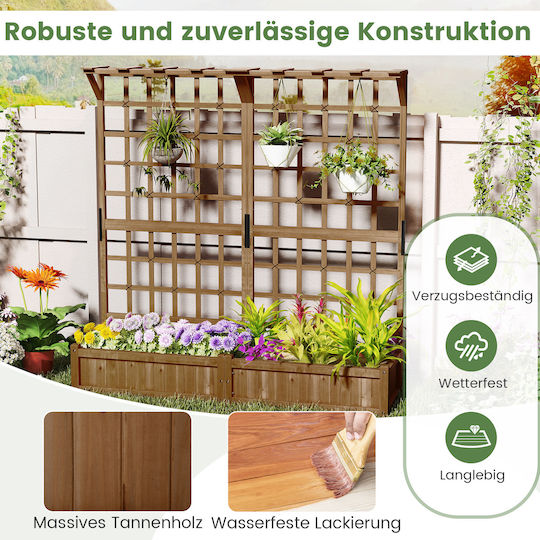 Costway Costway Holz Blumenkasten Braune 183x48x180cm