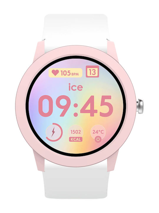 Ice Watch Ice Smart Junior Rd 3.0 Round Smartwatch Model Silicone Strap White Pink