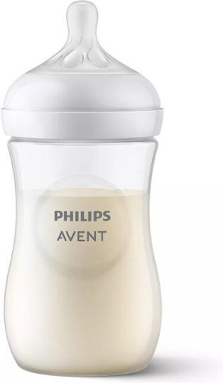 Philips Set Biberoane din Plastic Natural Anti-colici cu Tetină din Silicon Alb 260ml