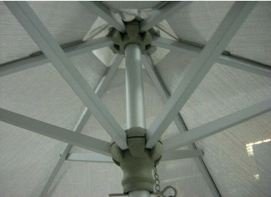 Round Wooden Parasol Alu1 Aa Grey Diameter 2m