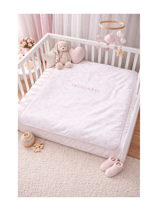 Trussardi Cotton Nursery Swaddling Blanket White 80x80cm