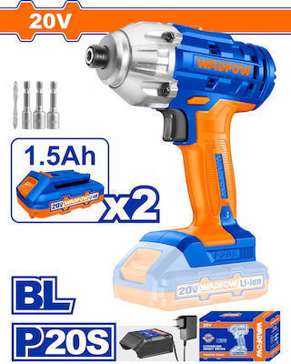 Wadfow WCD2512 Παλμικό Κατσαβίδι Μπαταρίας Brushless 20V 2x1.5Ah
