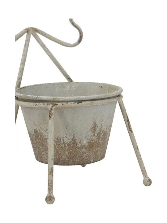 Artekko Metal Plant Pot White 16.5x16.5x27cm
