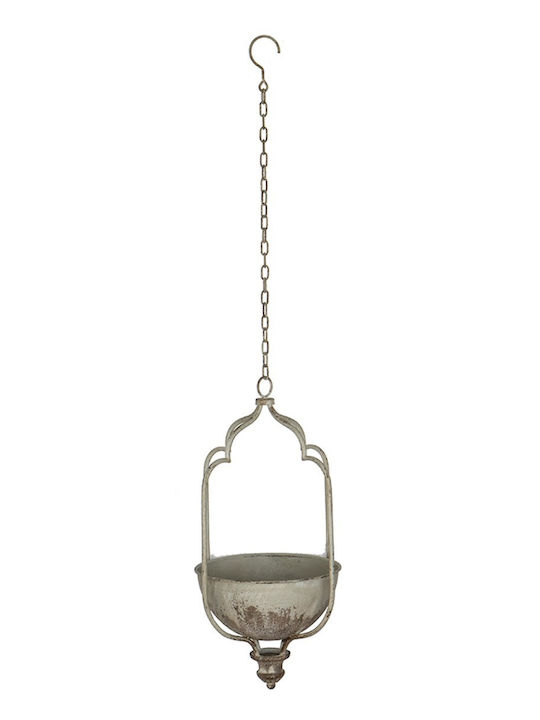Artekko Hängendes Pflanzentopf Metall Weiß 30x25x55cm Artekko Hängendes Pflanzentopf Metall Weiß 30x25x55cm