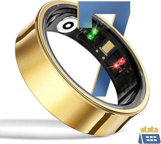 Avizar R09 Intelligenter Ring 18.1mm Wasserdicht mit Herzfrequenzsensor Gold