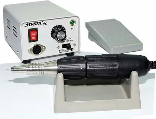 Saeshin Strong 90 Nail Drill Power 65W White with Pedal with 35000 Rotations per Minute
