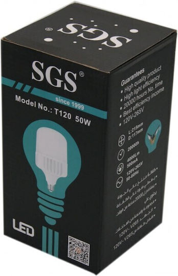 LED-Lampe 50W für Fassung E27 und Form T120