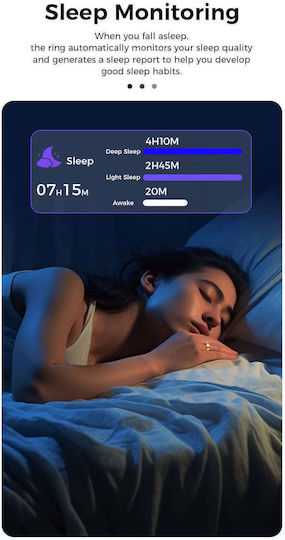 Kyklō Smart Ring 16.5mm Αδιάβροχο με Παλμογράφο Χρυσό