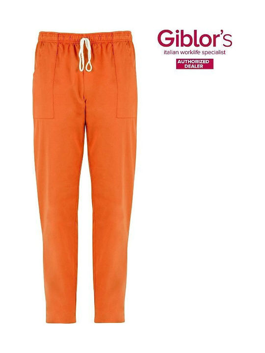 Giblor's Work Trousers Orange made of Cotton