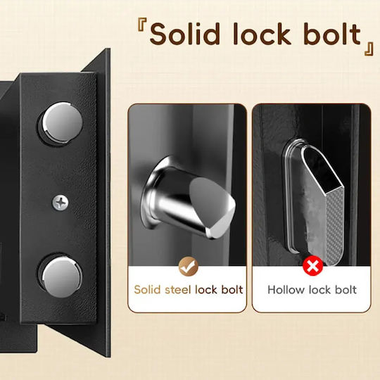 Deli Safe with Digital Lock and Key M40xW35xH33cm Weight 10.6kg