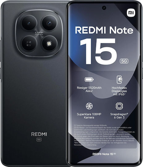 Xiaomi Redmi Note 15 NFC 5G Dual SIM (8GB/256GB) Black