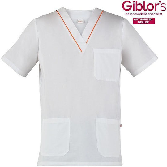 Giblor's Gary Unisex White Cotton Medical Blouse