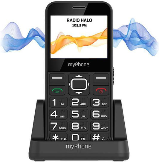 MyPhone Halo 3 Single SIM Κινητό με Μεγάλα Κουμπιά (Αγγλικό Μενού) Μαύρο