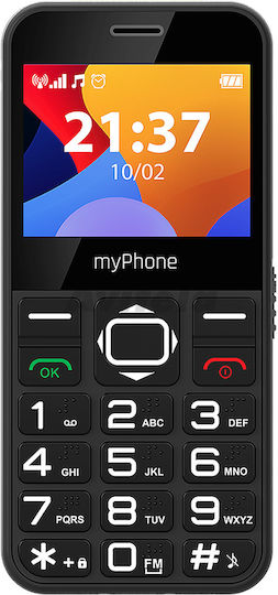 MyPhone Halo 3 Single SIM Κινητό με Μεγάλα Κουμπιά (Αγγλικό Μενού) Μαύρο
