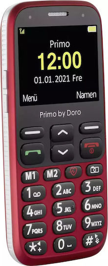 Doro Primo 368 Einzel-SIM Handy mit Großen Tasten Rot